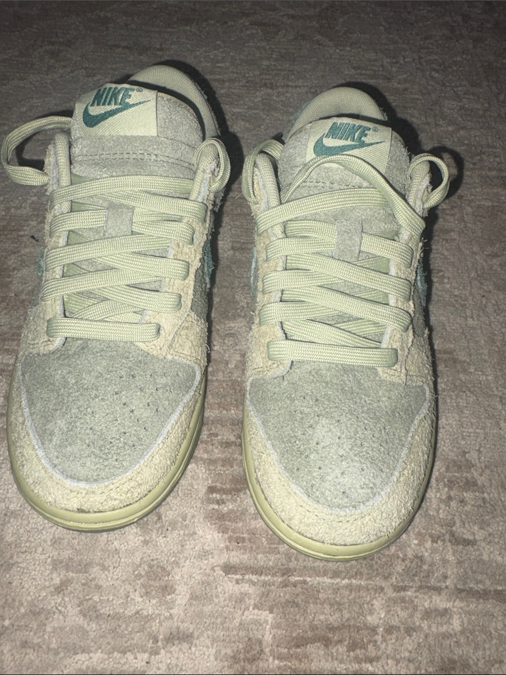 Nike Kids Pale Green Suede & Textile Sneakers